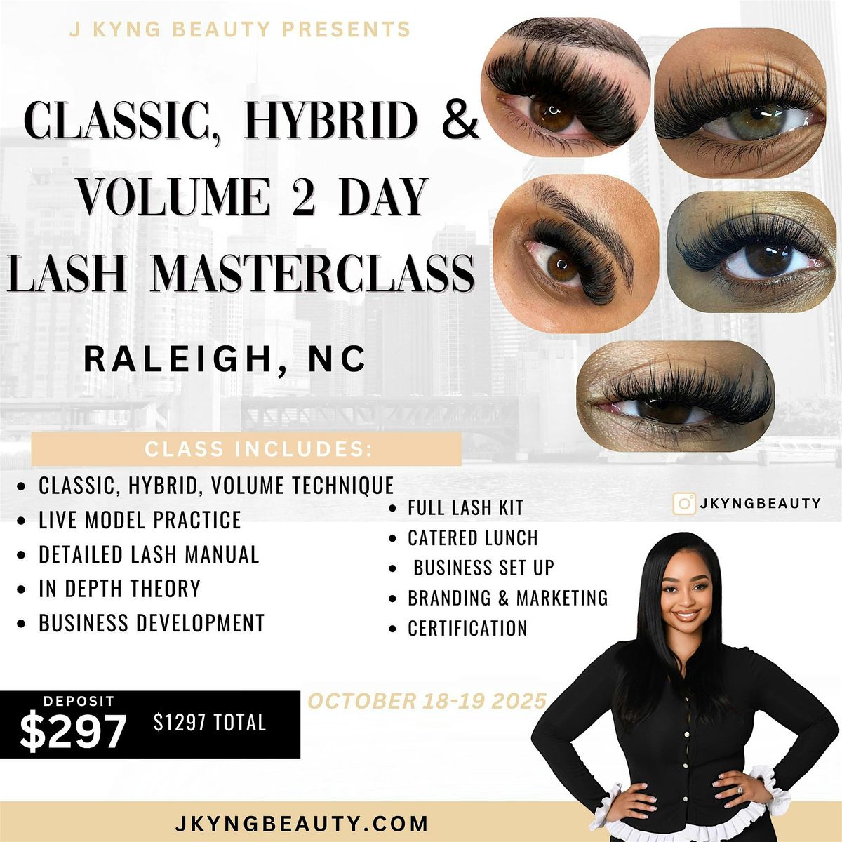 Classic, Hybrid, Volume Lash Masterclass, 18 October | Event in Raleigh | AllEvents