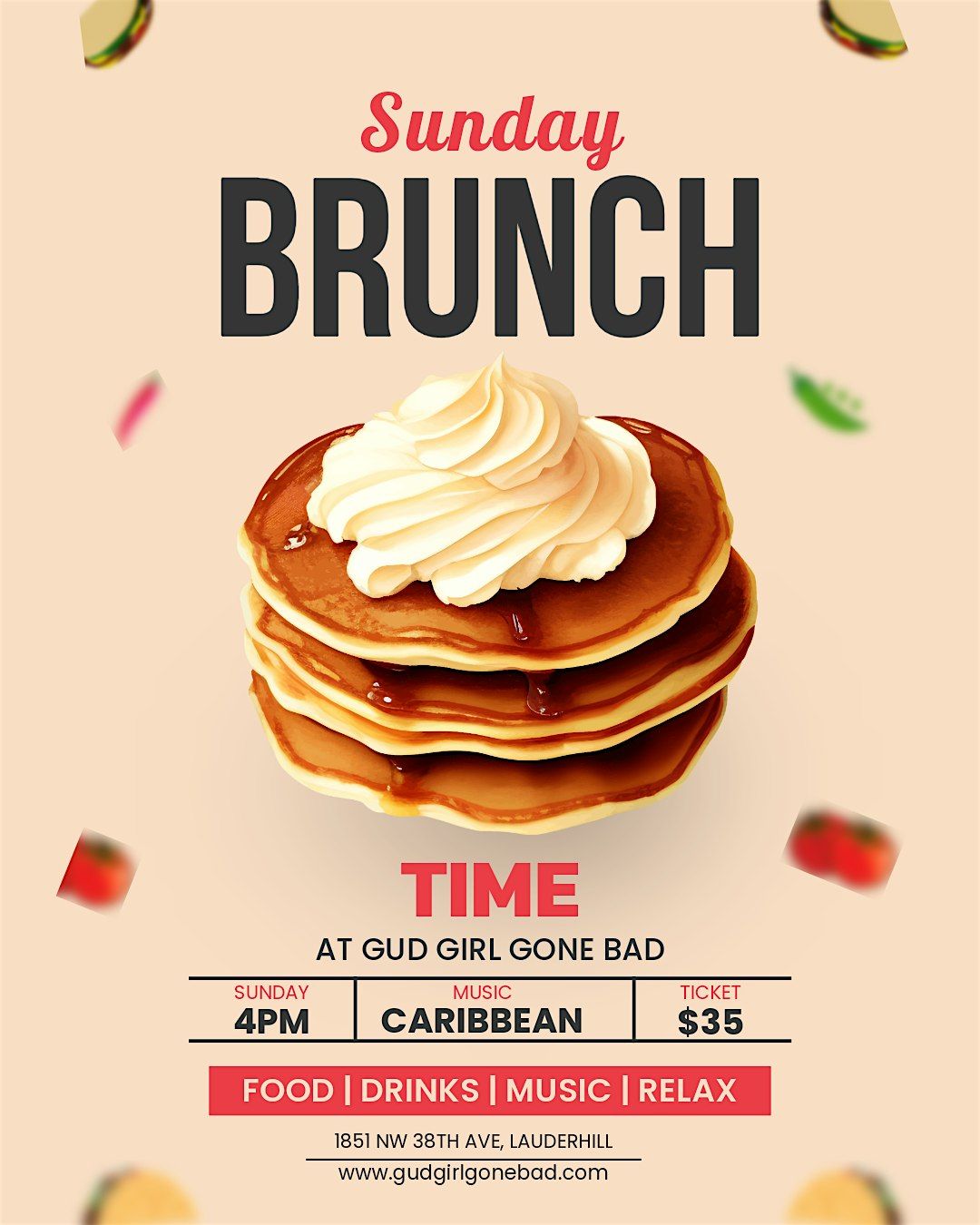 BRUNCH TIME SUNDAY | Event in Lauderhill | AllEvents