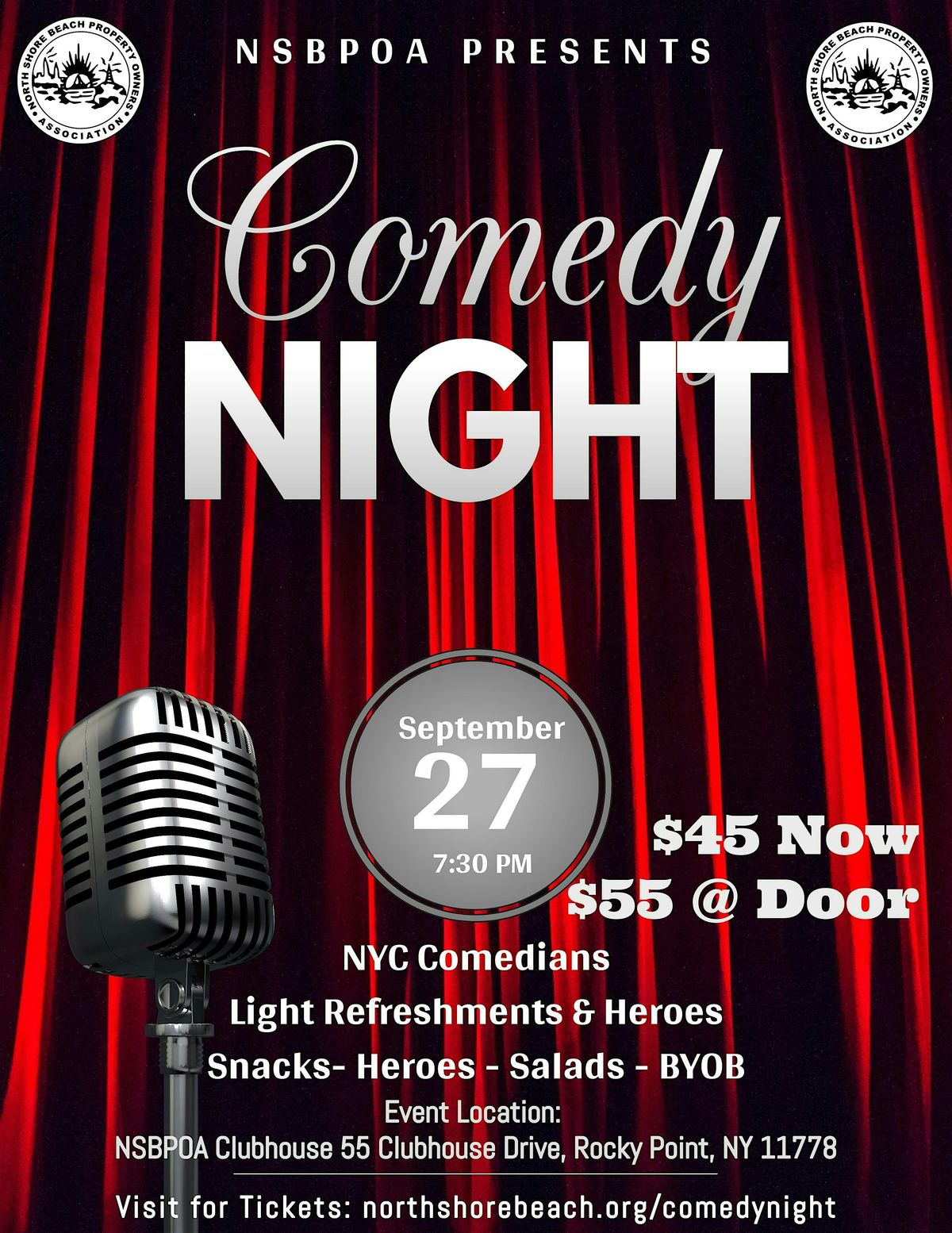 NSBPOA Presents: Comedy Night!, 27 September | Event in Rocky Point | AllEvents