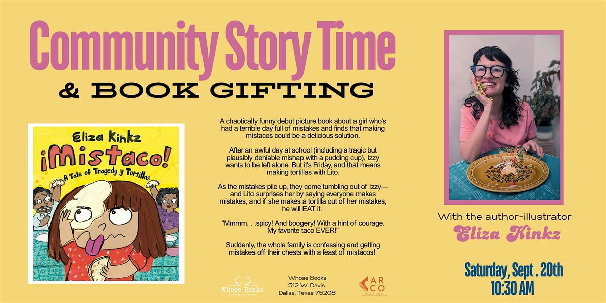 Community Story Time & Book Gifting: Mistaco!, 20 September | Event in Dallas | AllEvents