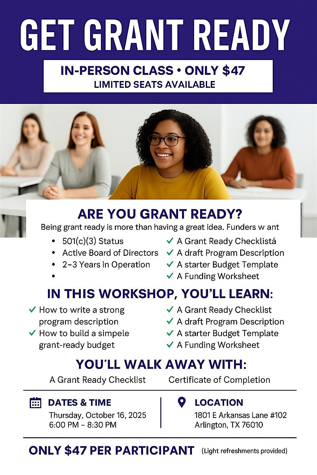 Get Grant Ready hands on, 16 October | Event in Arlington | AllEvents