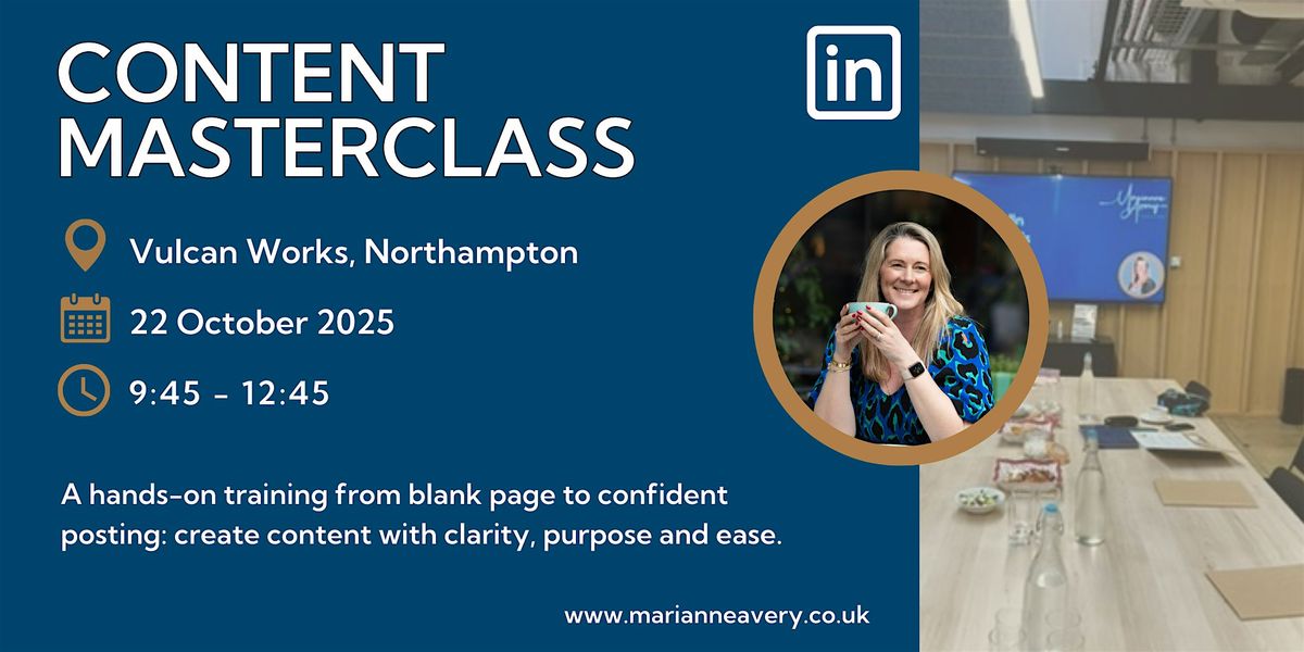 Content Creation Masterclass, 20 October | Event in Northampton | AllEvents