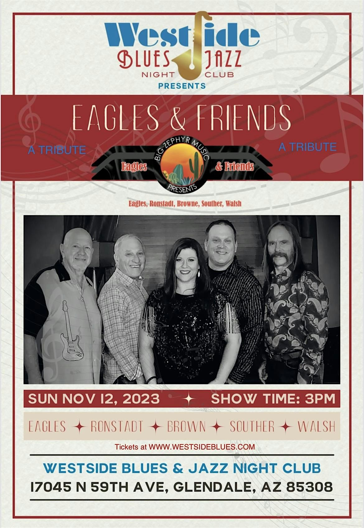 Big Zephyr presents "Eagles, Ronstadt & friends", 10 August | Event in Glendale | AllEvents