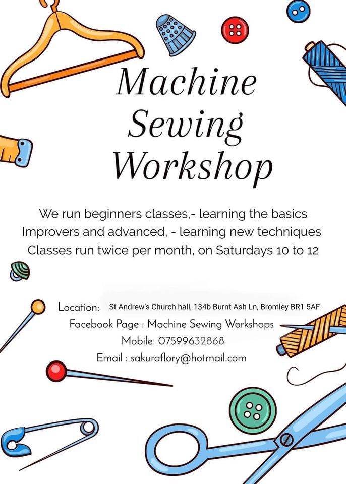 Machine Sewing beginners Drawstring bag, St. Andrew's Church, Bromley, July 23 2022