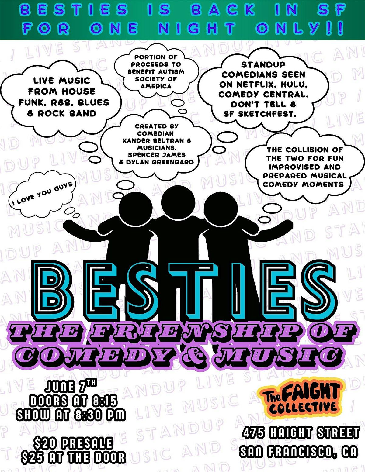 Besties: The Friendship of Comedy and Music (ONE NIGHT ONLY AT THE FAIGHT) | Event in San Francisco | AllEvents
