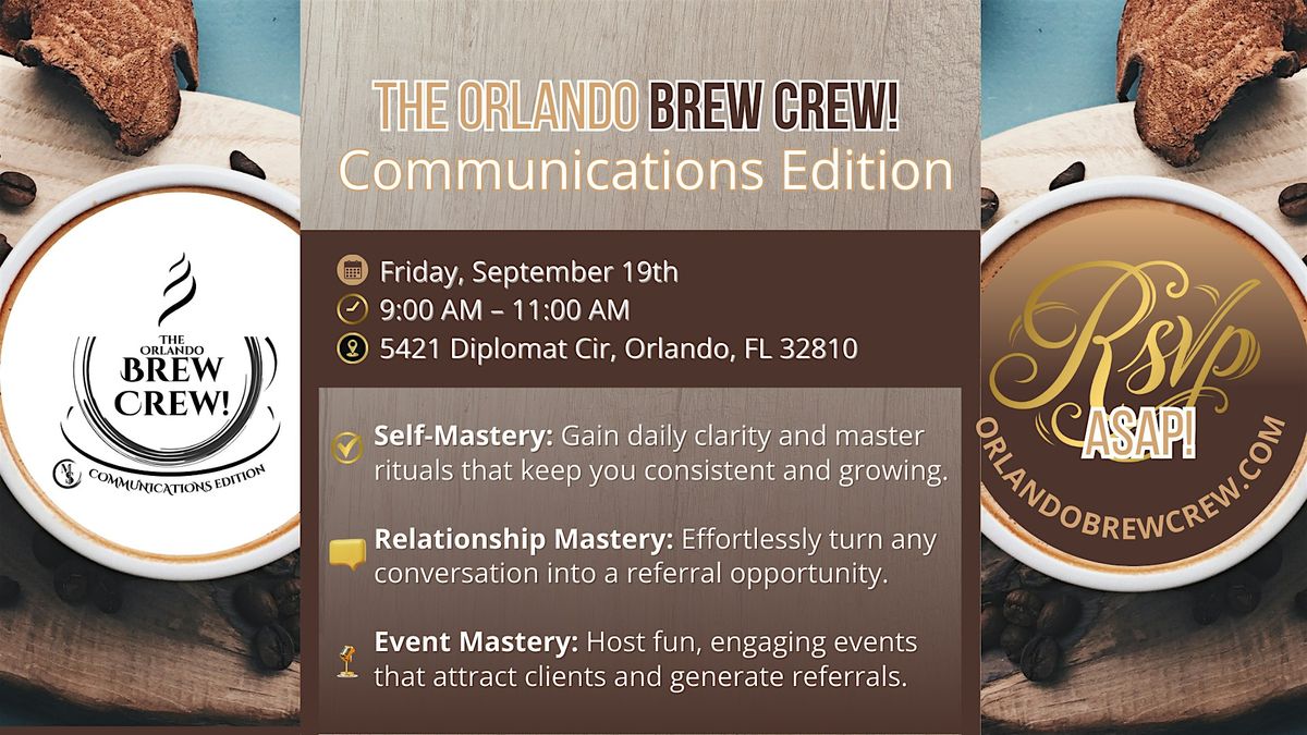 The Orlando Brew Crew: Communications Edition, 19 September | Event in Orlando | AllEvents
