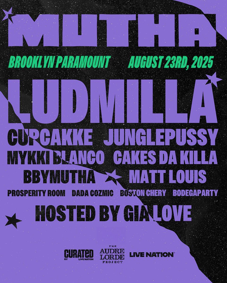 MUTHA - Ludmilla, CupcakKe, Junglepussy, Mykki Blanco at Brooklyn Paramount, 23 August | Event in Brooklyn