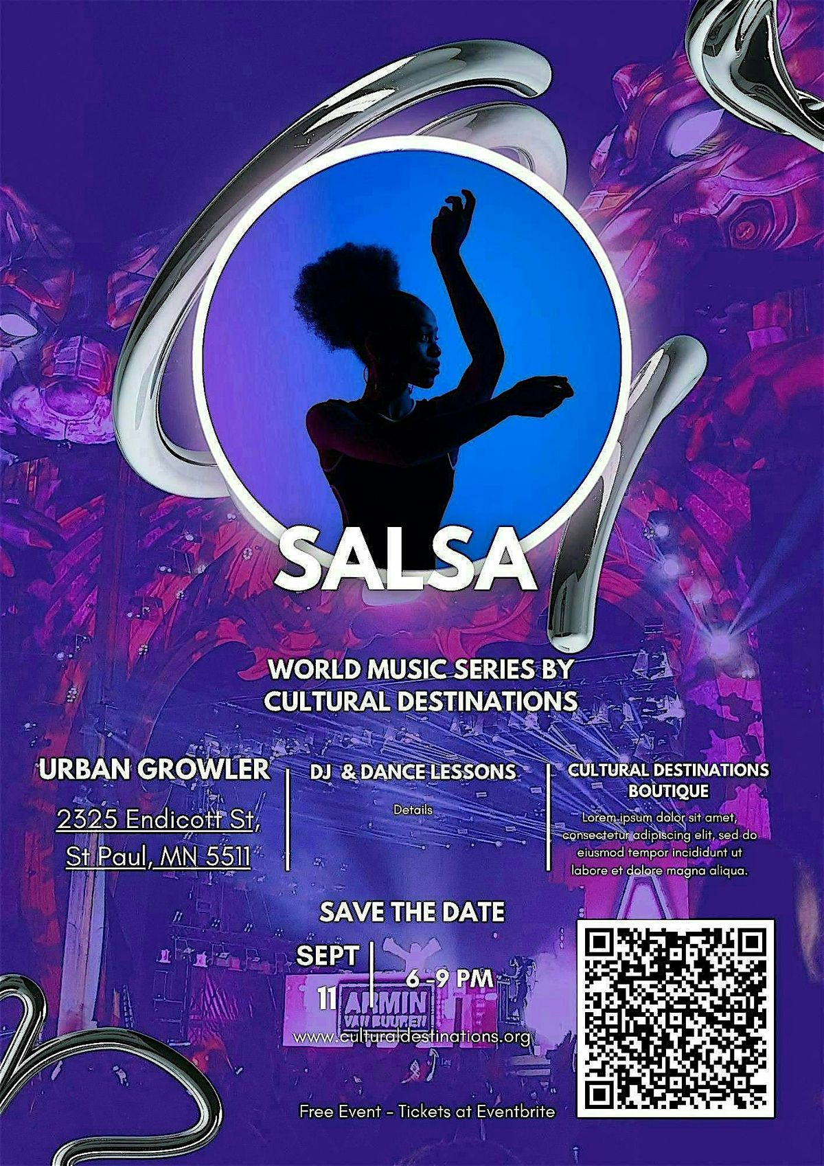 World Music Series - Salsa with Dance Lessons, 11 September | Event in Saint Paul | AllEvents