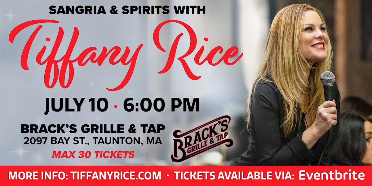 Sangria and Spirits with Tiffany Rice, 10 July | Event in Taunton | AllEvents