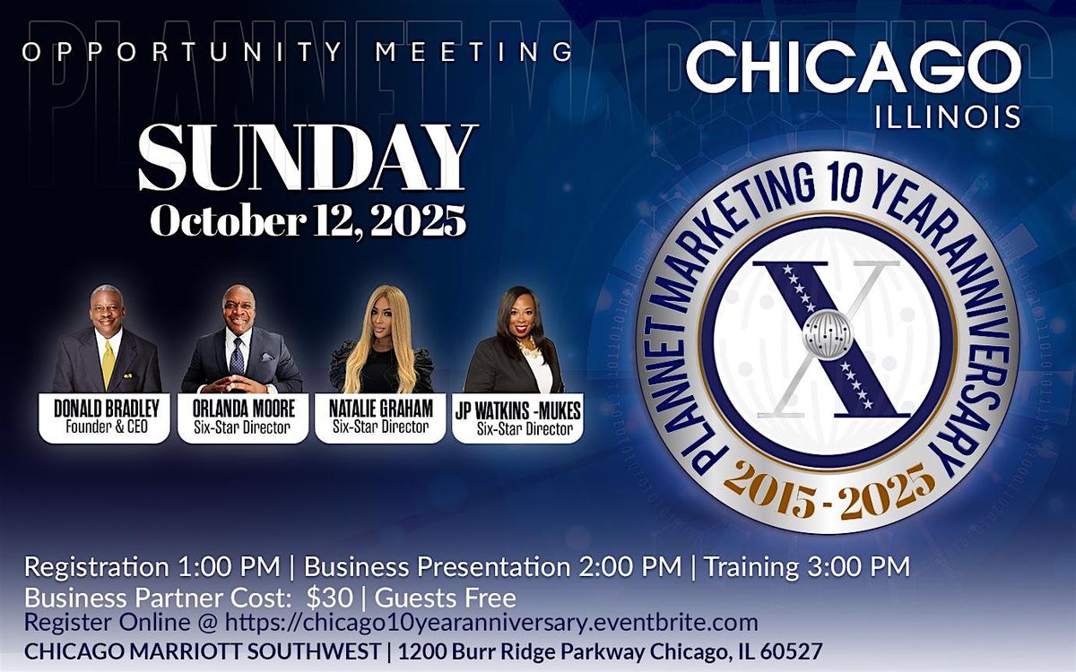 PlanNet Marketing’s 10 Year Anniversary Chicago, 12 October | Event in Burr Ridge | AllEvents