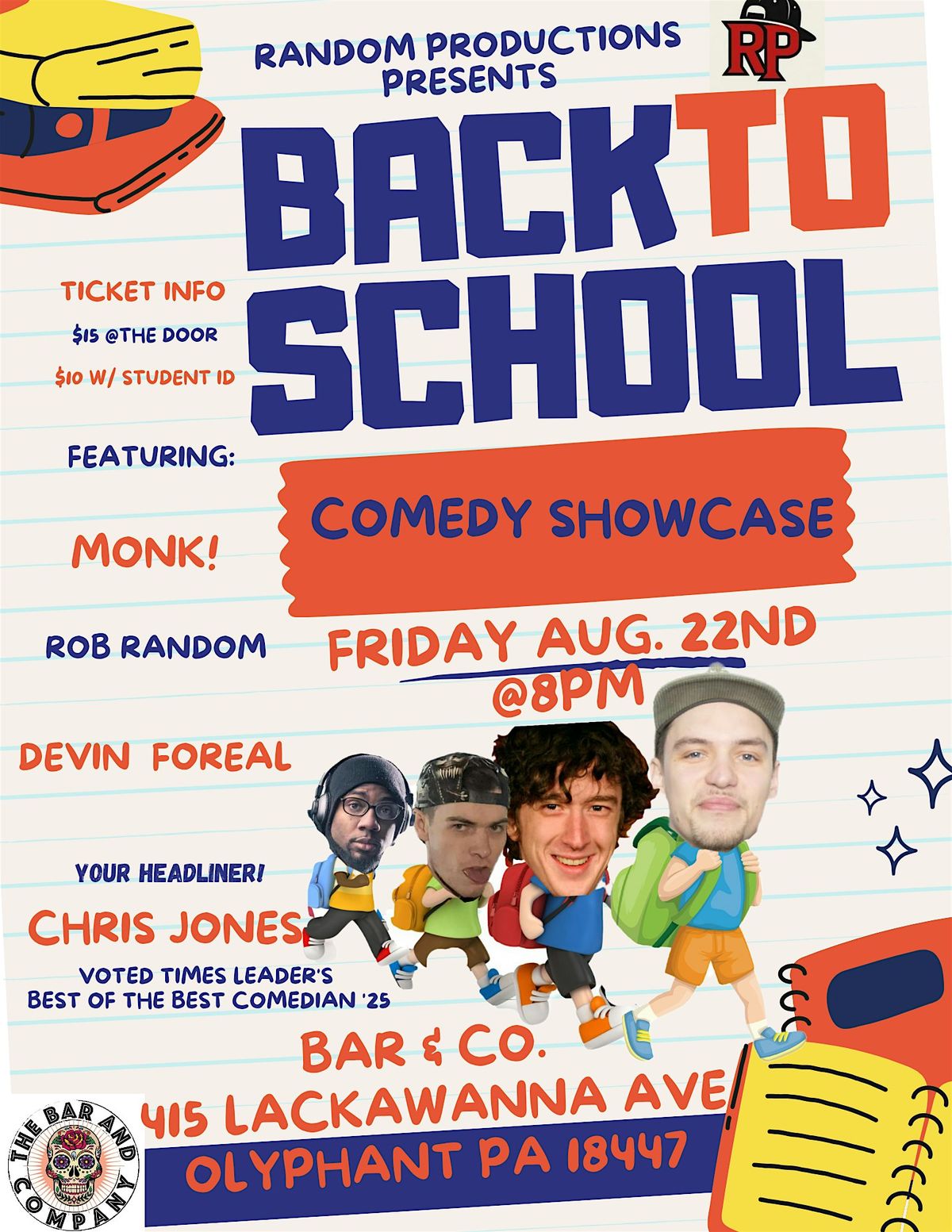 Back to School Stand Up Comedy Showcase, 22 August | Event in Olyphant | AllEvents