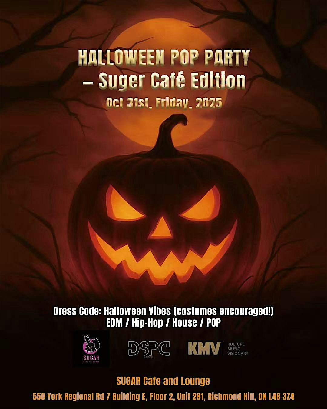 Halloween Pop Party at Suger Café, 31 October | Event in Richmond Hill | AllEvents