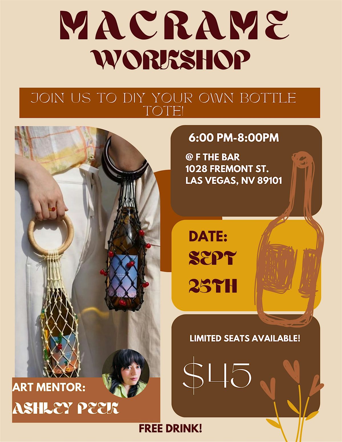 Craft Club: DIY Macramé Bottle Tote, 25 September | Event in Las Vegas | AllEvents