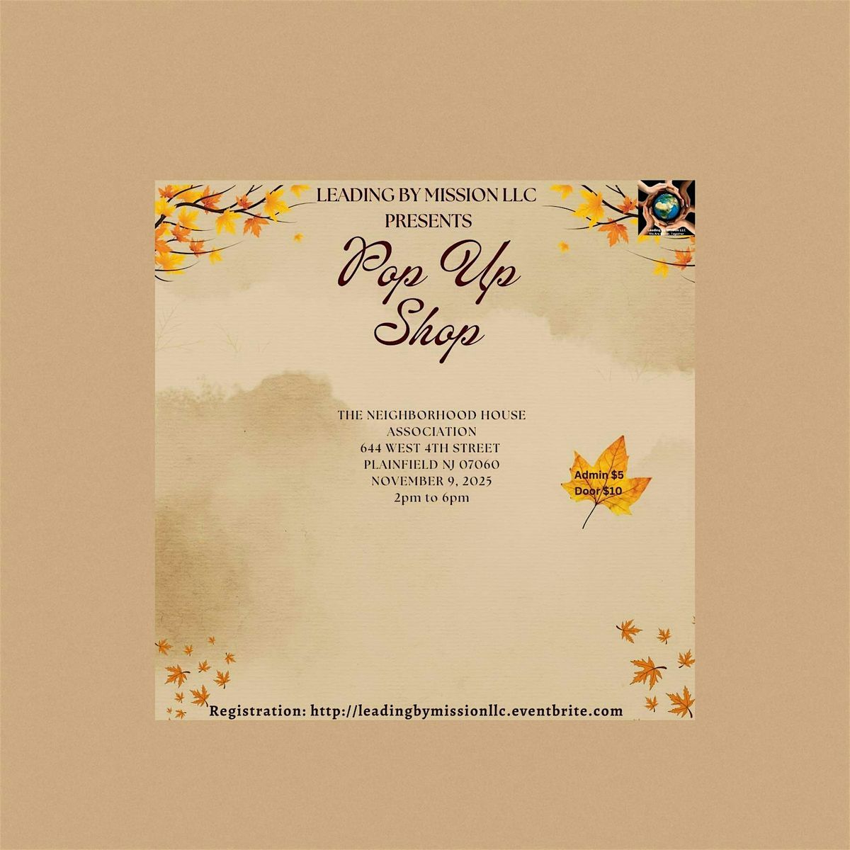 Leading by Mission LLC Pop Up Event, 9 November | Event in Plainfield | AllEvents