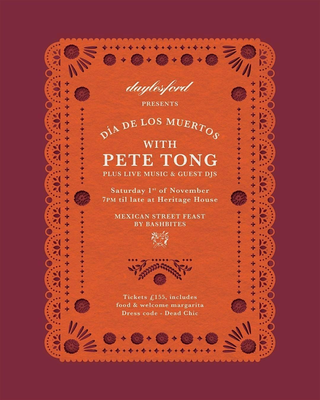 DÍA DE LOS MUERTOS with Pete Tong, 1 November | Event in Moreton-in-Marsh | AllEvents