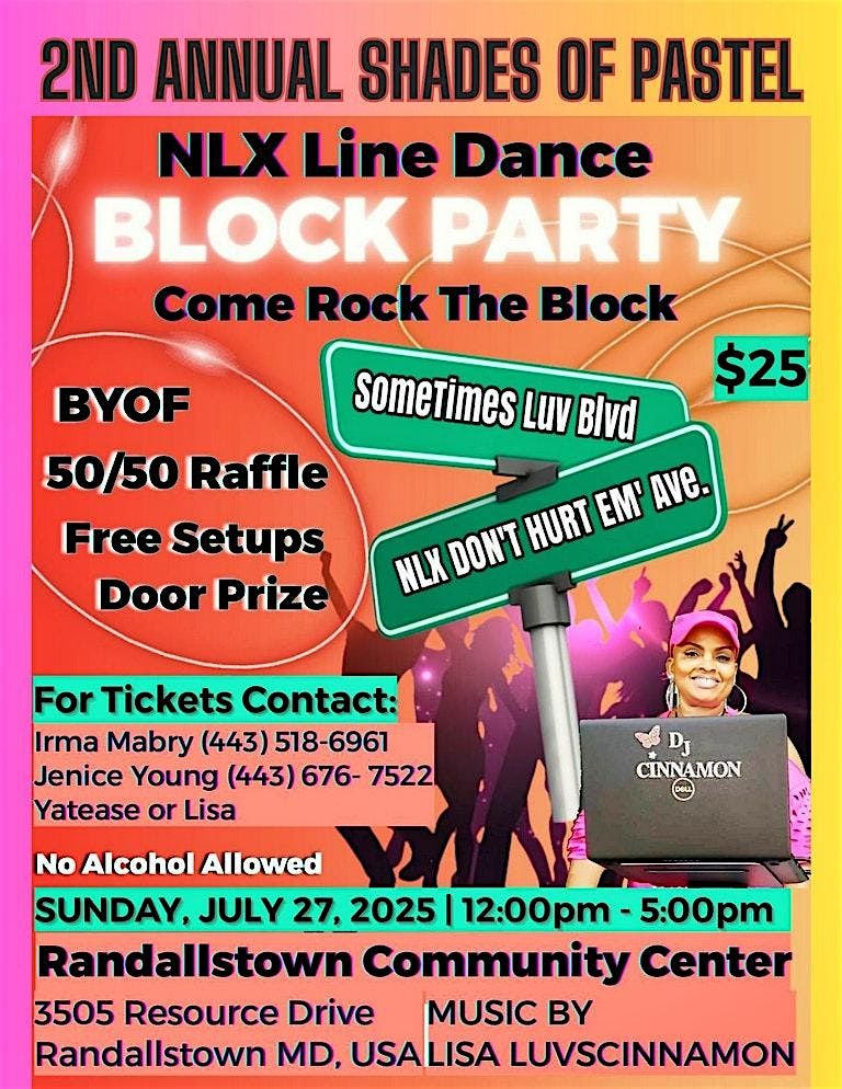NLX LINE DANCE BLOCK PARTY-2nd ANNUAL SHADES OF PASTEL, 27 July | Event in Randallstown | AllEvents