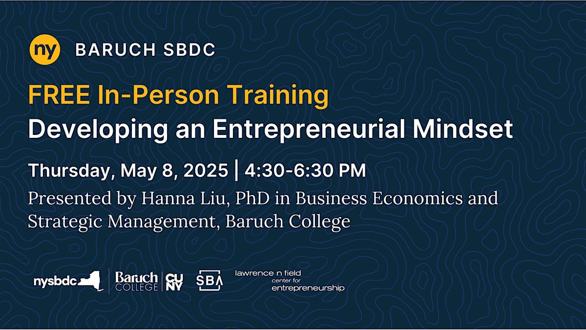 Developing an Entrepreneurial Mindset, 8 May | Event in New York | AllEvents