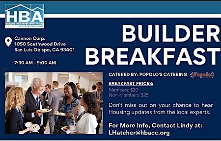 Builder Breakfast | Event in San Luis Obispo | AllEvents