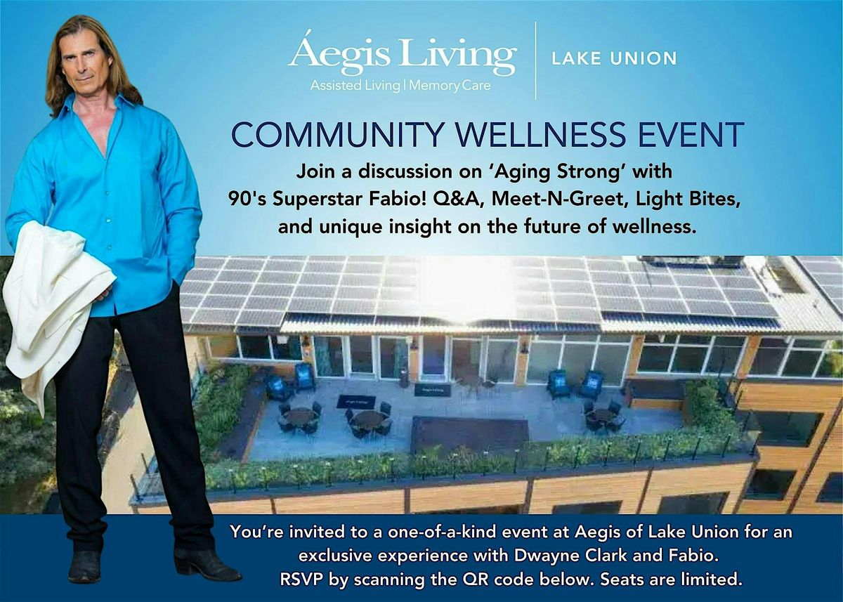 Aging Strong with Fabio — Free Talk, Photo & Aegis Living Lake Union Tours, 9 October | Event in Seattle