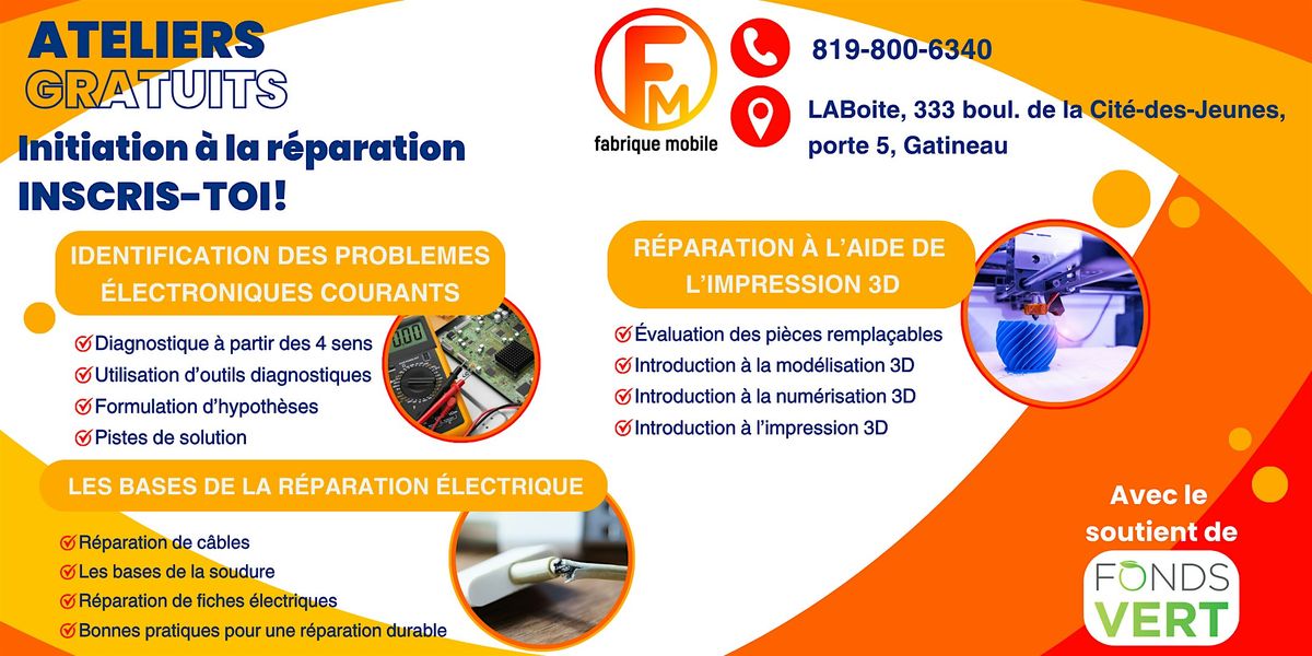 Atelier - Initiation à la réparation - Impression 3D | Event in Gatineau | AllEvents