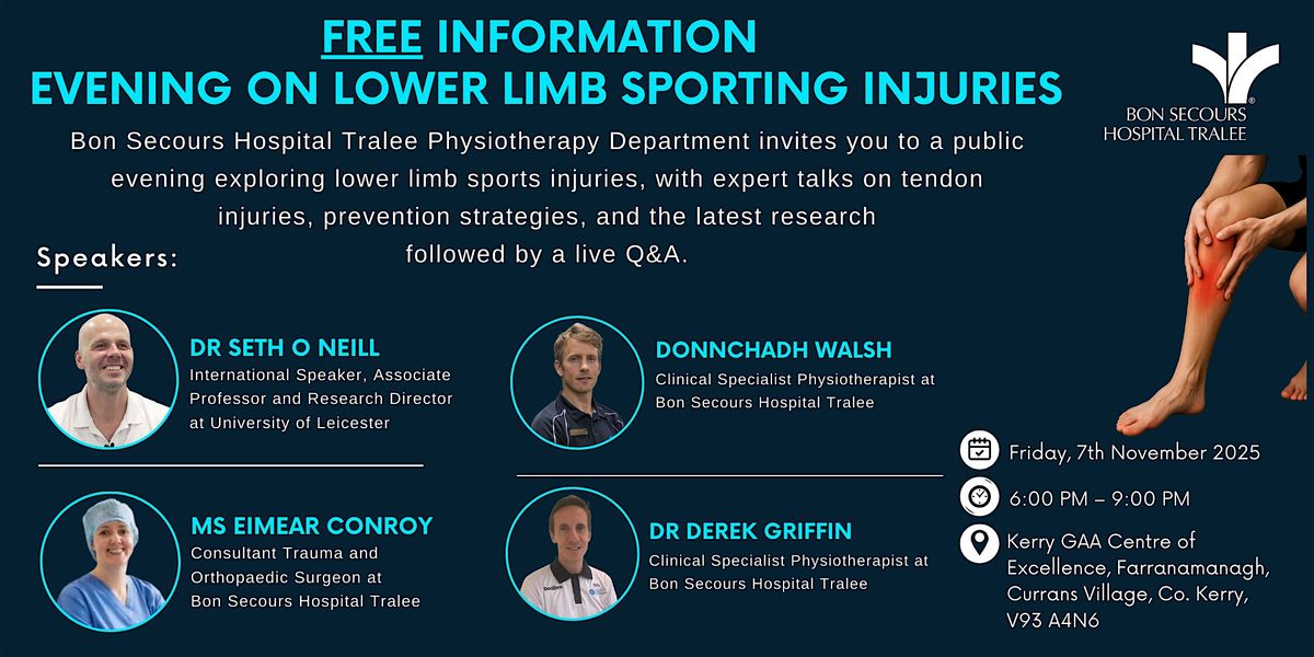 Information  Evening on Lower Limb Sporting Injuries, 7 November | Event in Currans Village | AllEvents