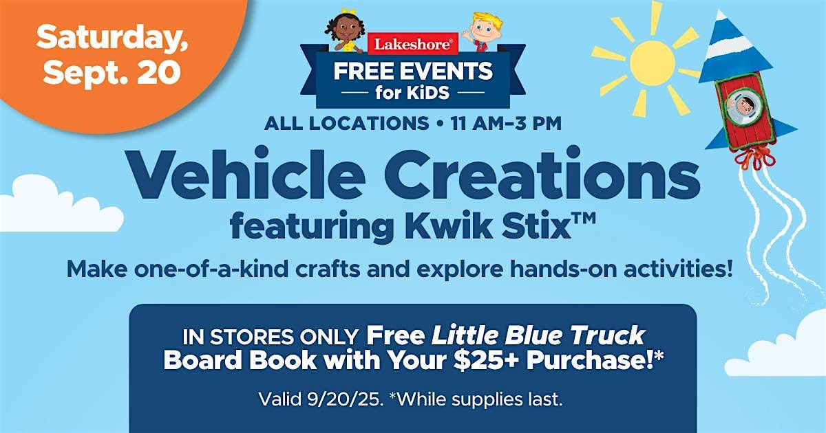 Free Kids Event: Vehicle Creations Featuring Kwik Stix™ (Lake Oswego), 20 September | Event in Lake Oswego