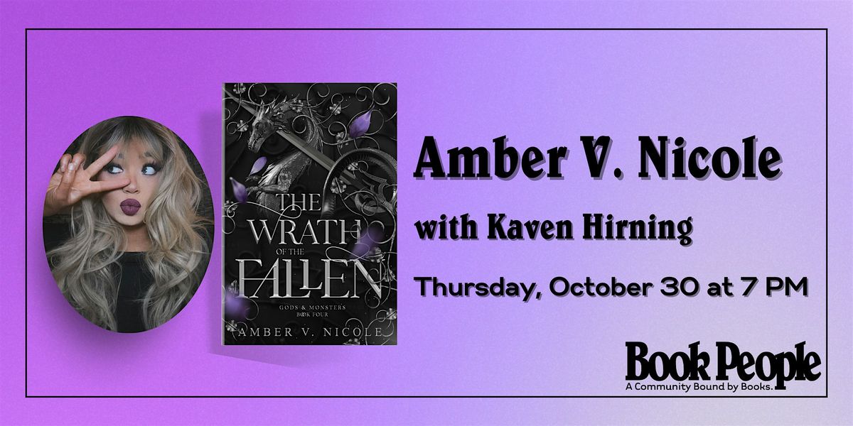 BookPeople Presents: Amber V. Nicole - The Wrath of the Fallen, 30 October | Event in Austin | AllEvents