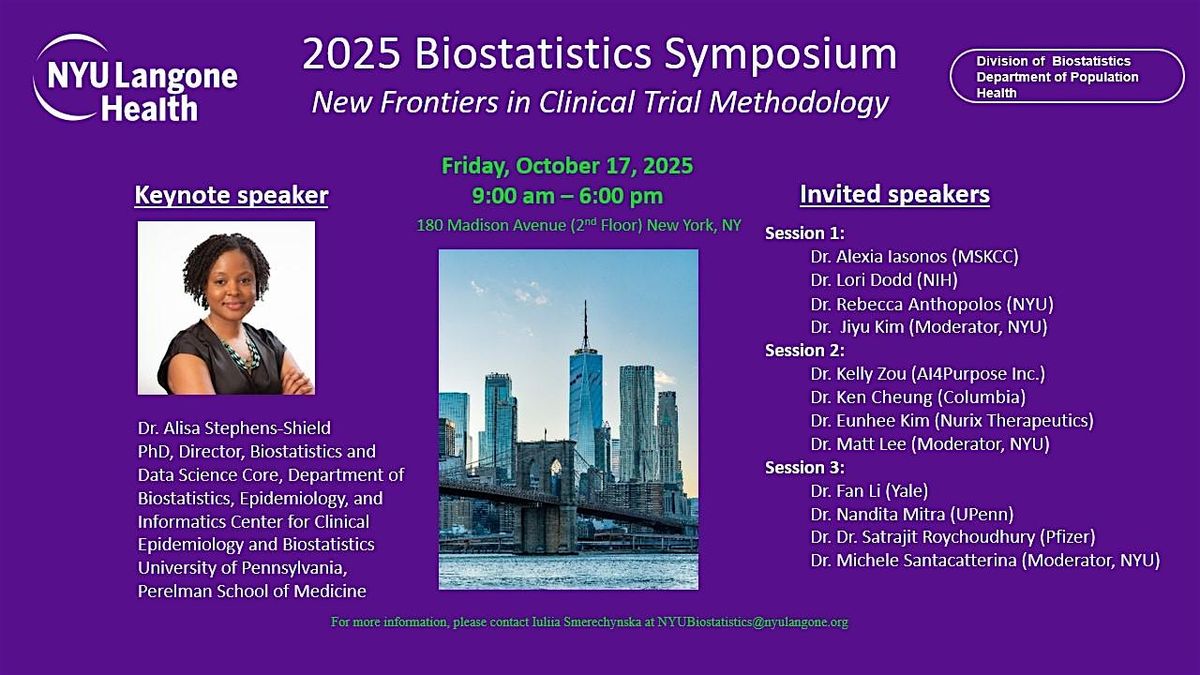 2025 Biostatistics Symposium: New Frontiers in Clinical Trials Methodology, 17 October | Event in New York