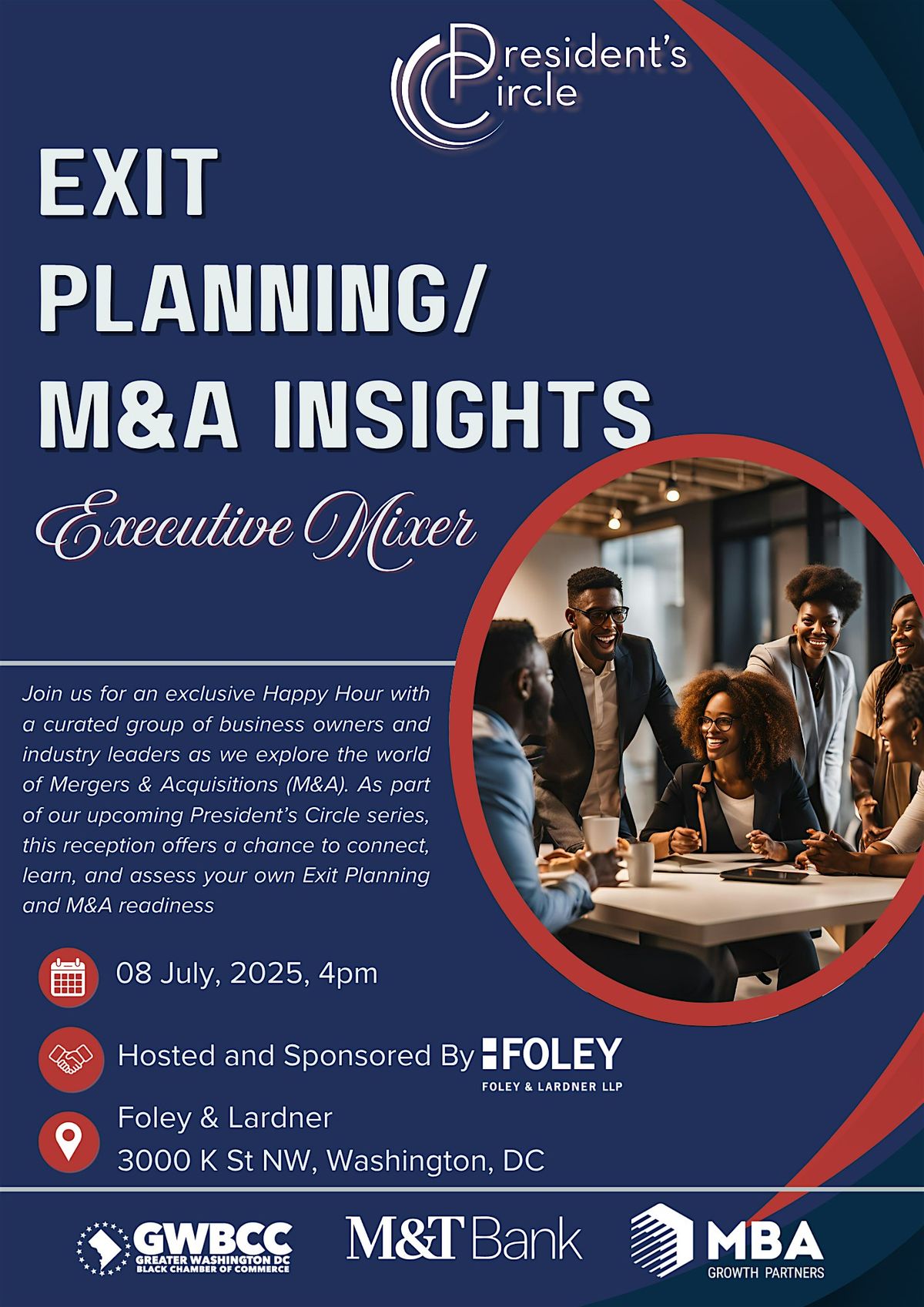 Exit Planning & M&A Insights: President Circle Executive Mixer, 8 July | Event in Washington | AllEvents