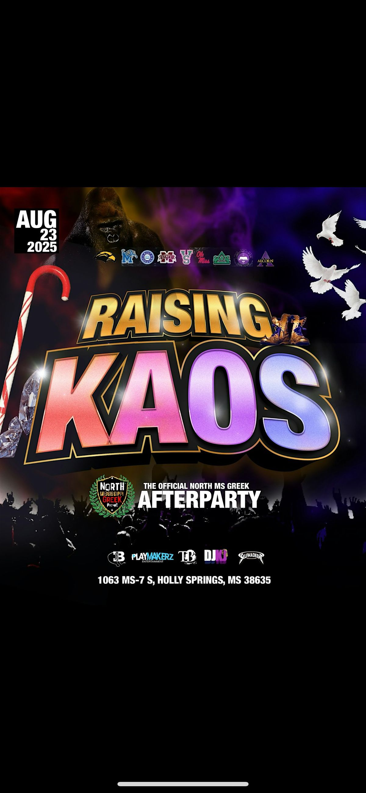 PLAYMAKERZ X SME: RASING KAOS NORTH MS GREEK PICNIC AFTERPARTY, 23 August | Event in Holly Springs | AllEvents