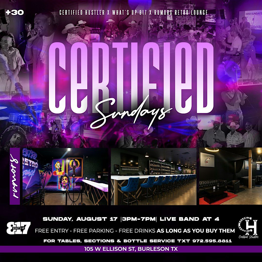 Certified Sundays, 17 August | Event in Burleson | AllEvents