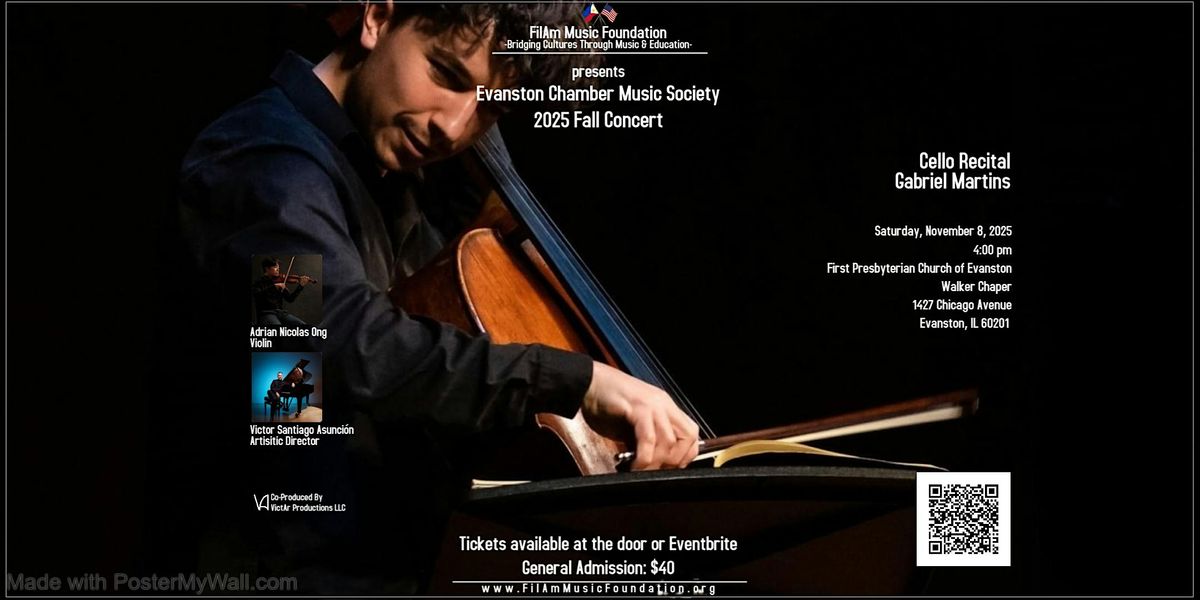 Gabriel Martins Cello Recital, 8 November | Event in Evanston | AllEvents