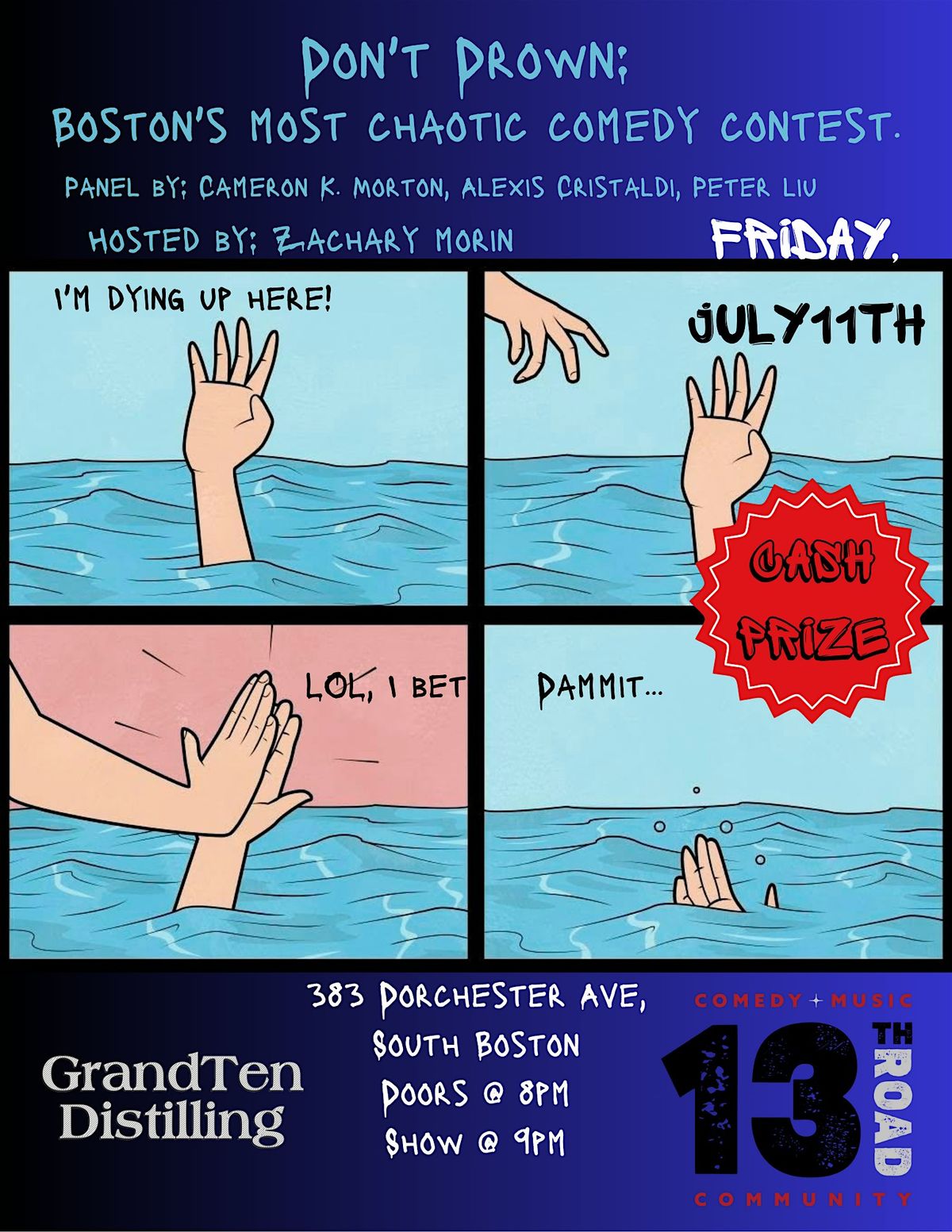 Don't Drown: Boston's Most Chaotic Comedy Contest, 11 July | Event in Boston | AllEvents
