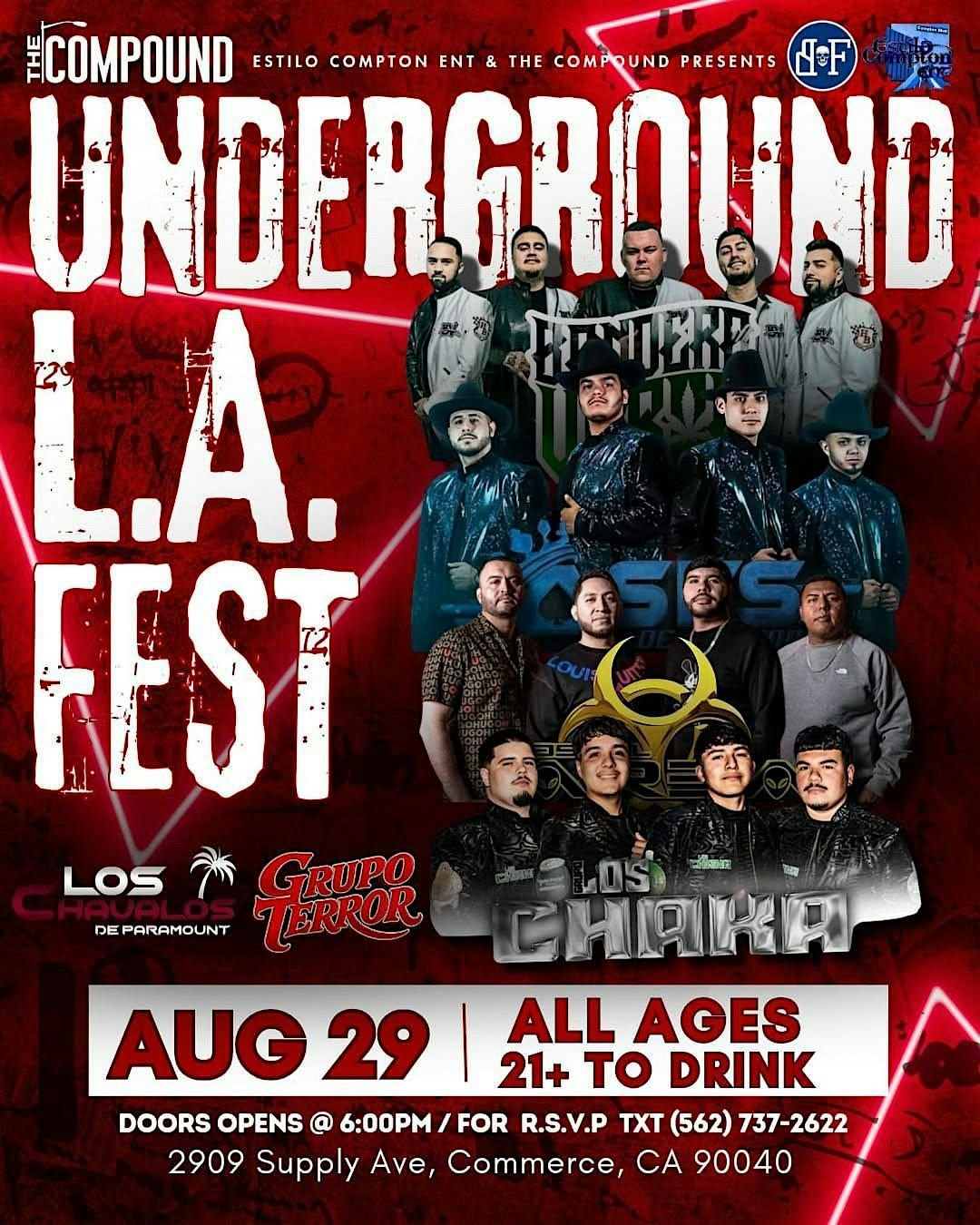 Underground L.A.  Banda Fest presented by Compton Ent & Compound LA, 29 August | Event in Commerce | AllEvents