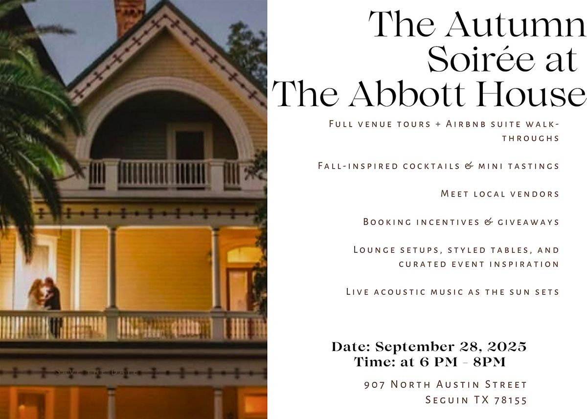Autumn Soirée at The Abbott House, 28 September | Event in Seguin | AllEvents