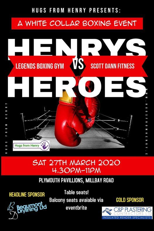Henrys Heroes Boxing Event Hugs Childrens Cancer Charity Plymouth June 4 2022 Allevents In Boxing 2022 Schedule