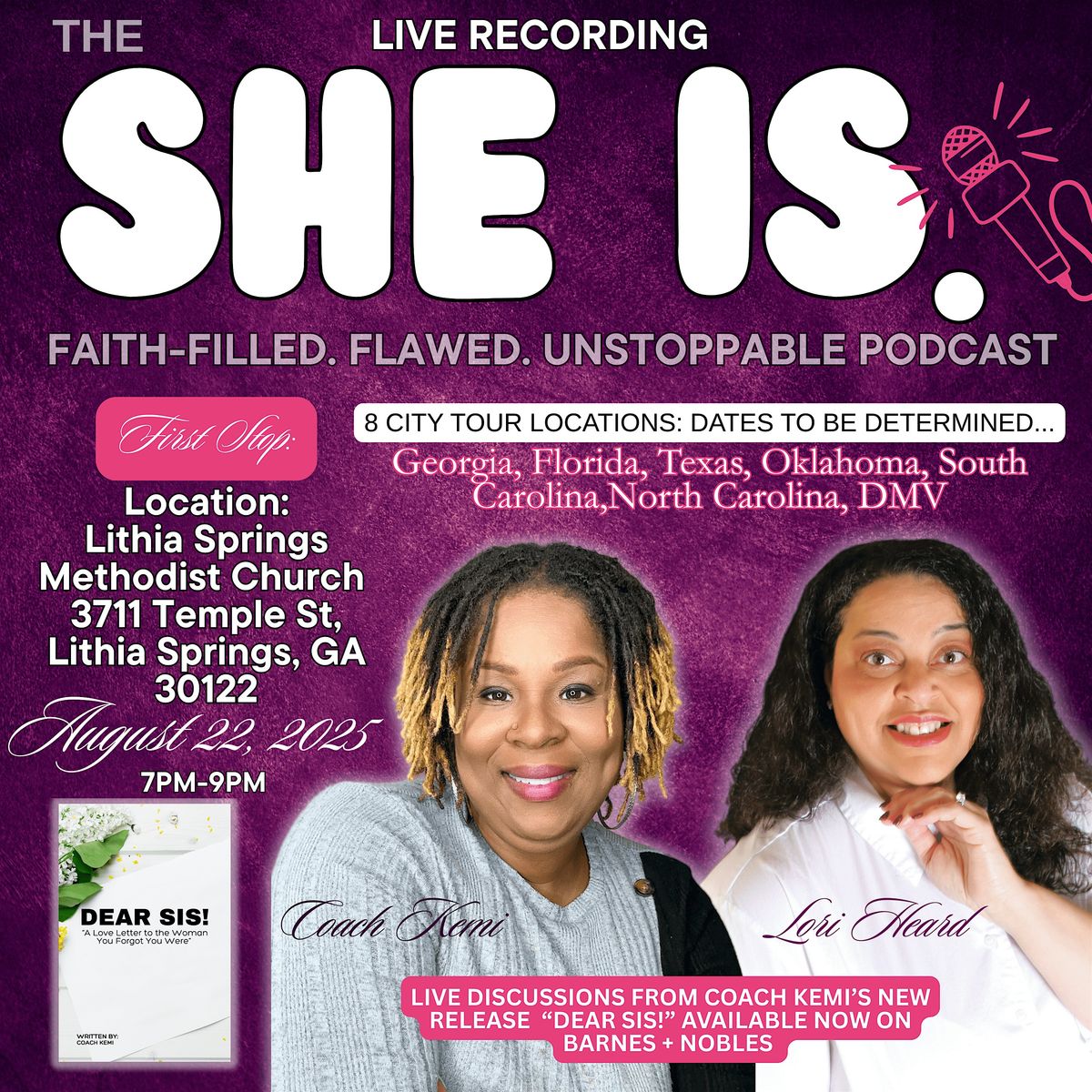 Live Podcast Tour: She is... Faith-Filled, Flawed, Unstoppable Podcast, 22 August | Event in Lithia Springs