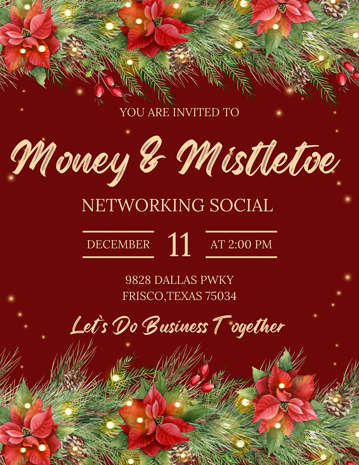 MONEY & MISTLETOE, 11 December | Event in Frisco | AllEvents