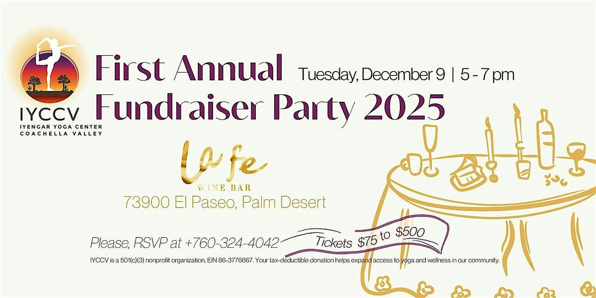 IYCCV's First Annual Fundraiser Party 2025, 9 December | Event in Palm Desert | AllEvents