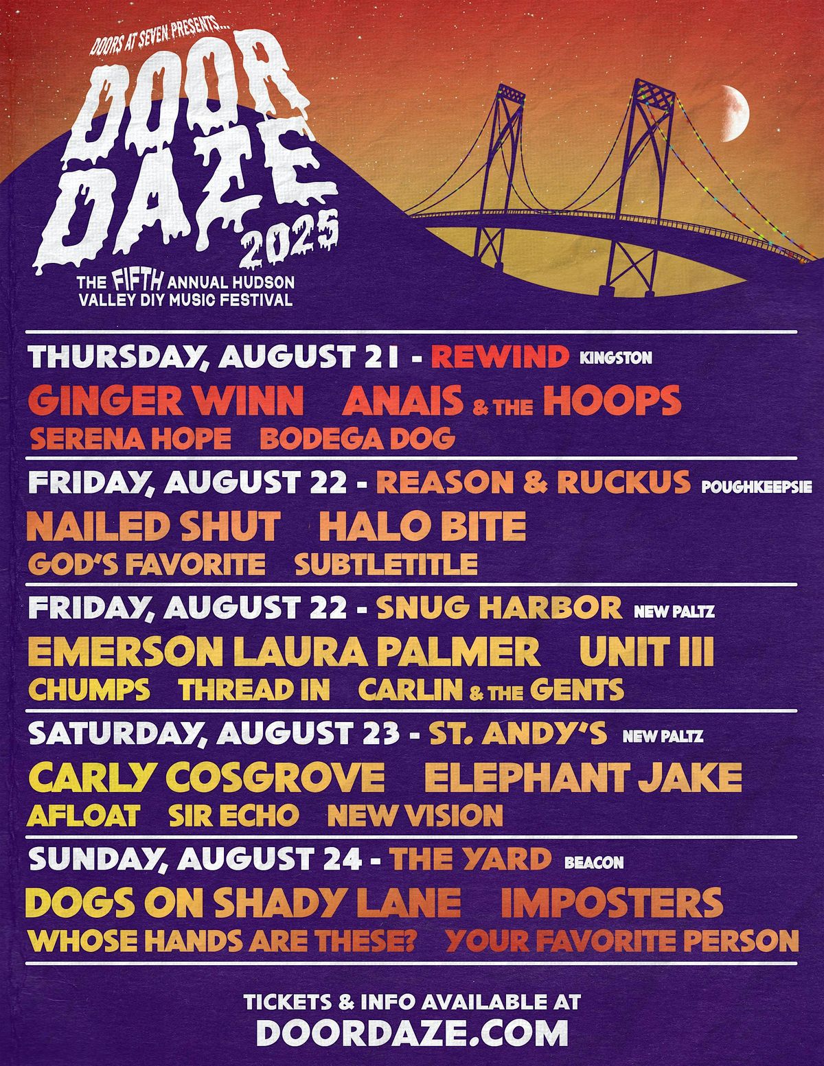 DOOR DAZE - REASON & RUCKUS - AUGUST 22, 22 August | Event in Poughkeepsie | AllEvents
