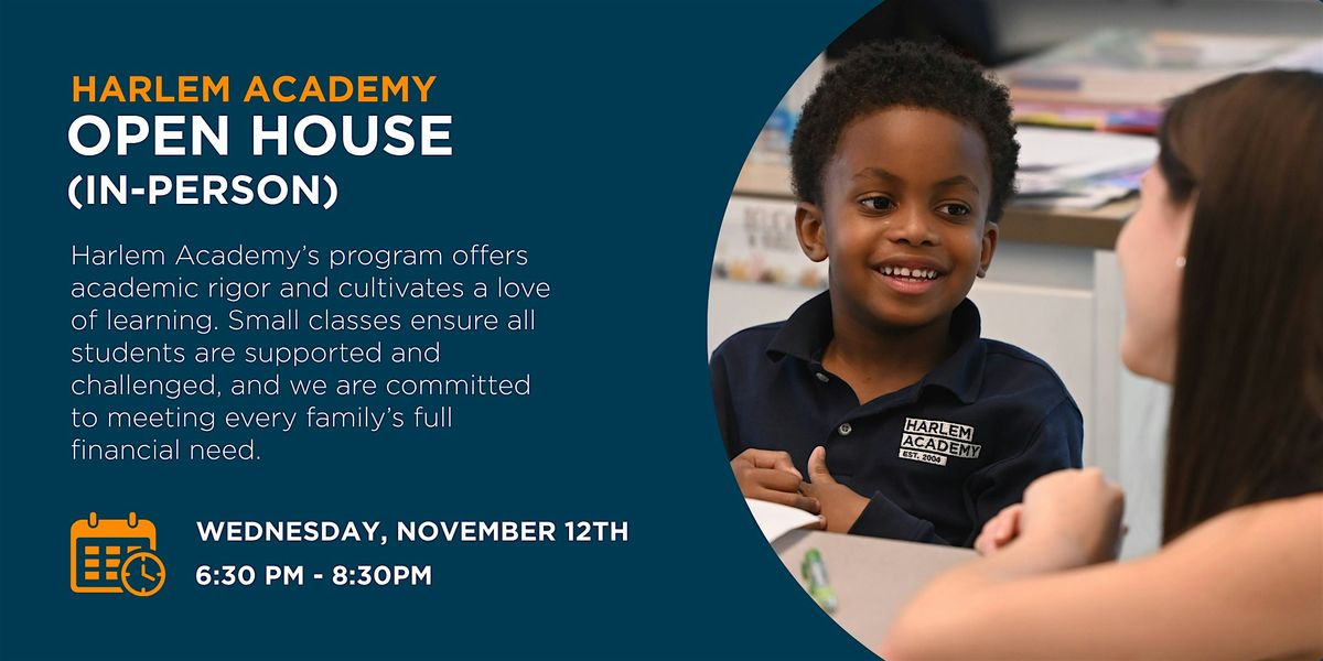 Harlem Academy Open House, 12 November | Event in New York | AllEvents