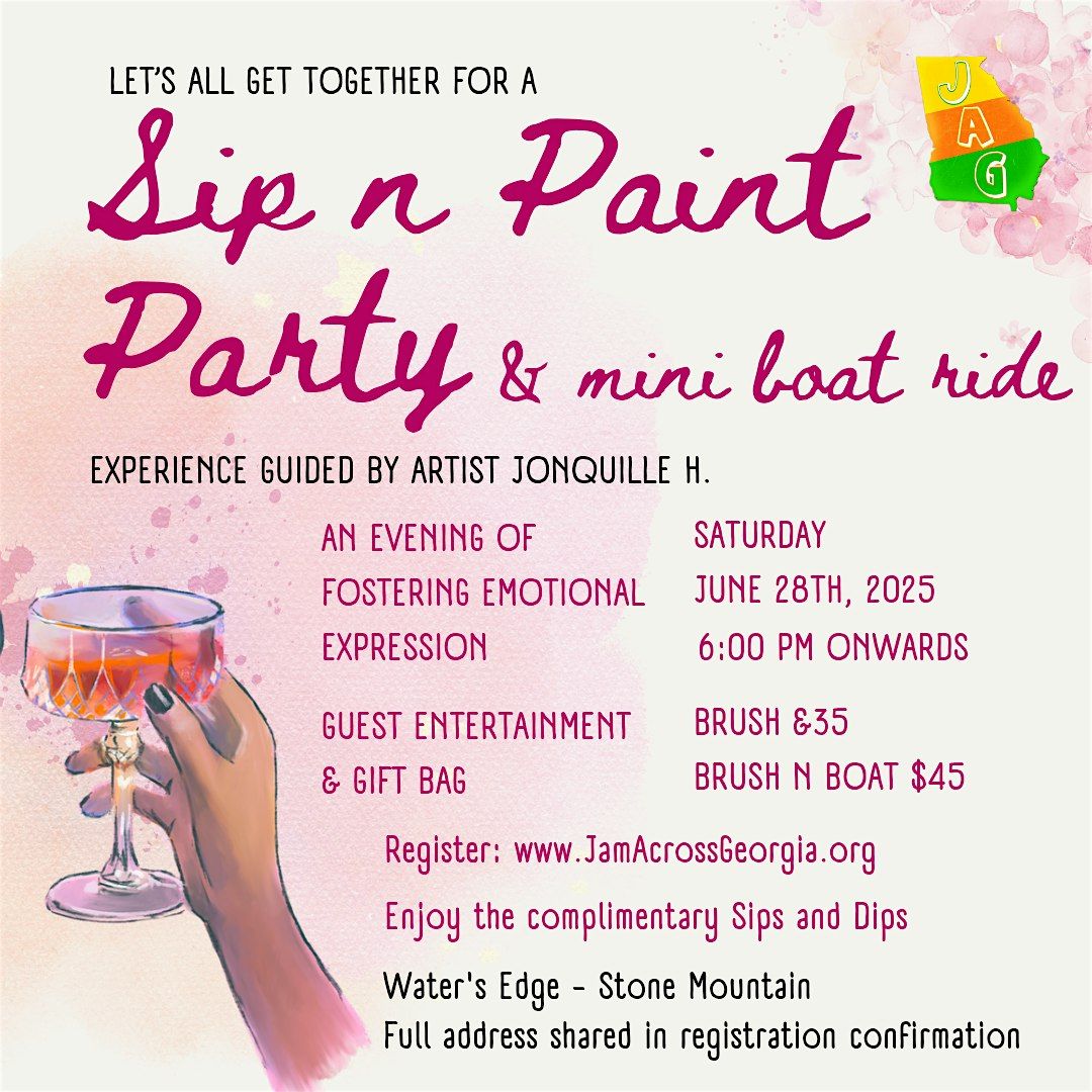 Sip n Paint Party & mini boat ride info listing, 28 June | Event in Stone Mountain | AllEvents