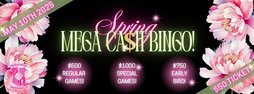 SPRING MEGA CASH BINGO!, 10 May | Event in Chambersburg | AllEvents