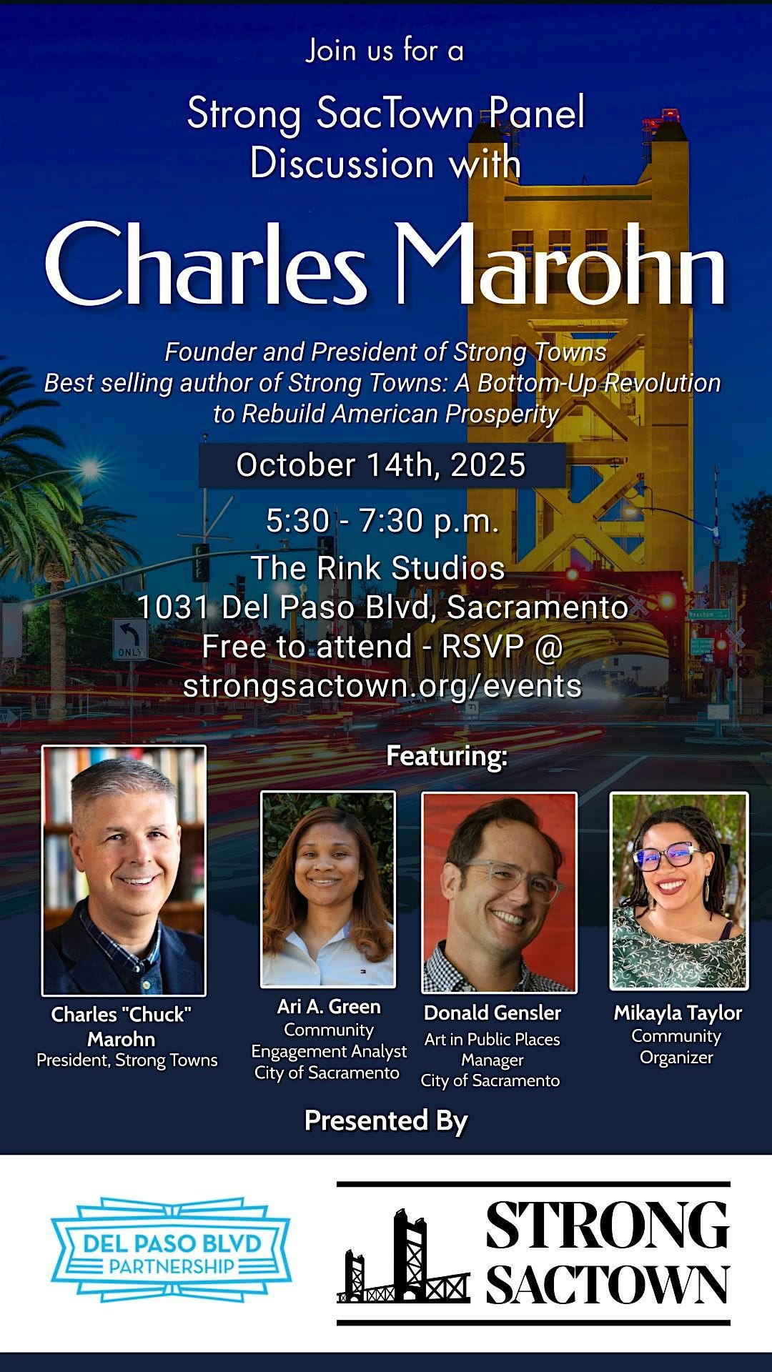 Strong SacTown Panel Discussion with Charles Marohn, 14 October | Event in Sacramento | AllEvents