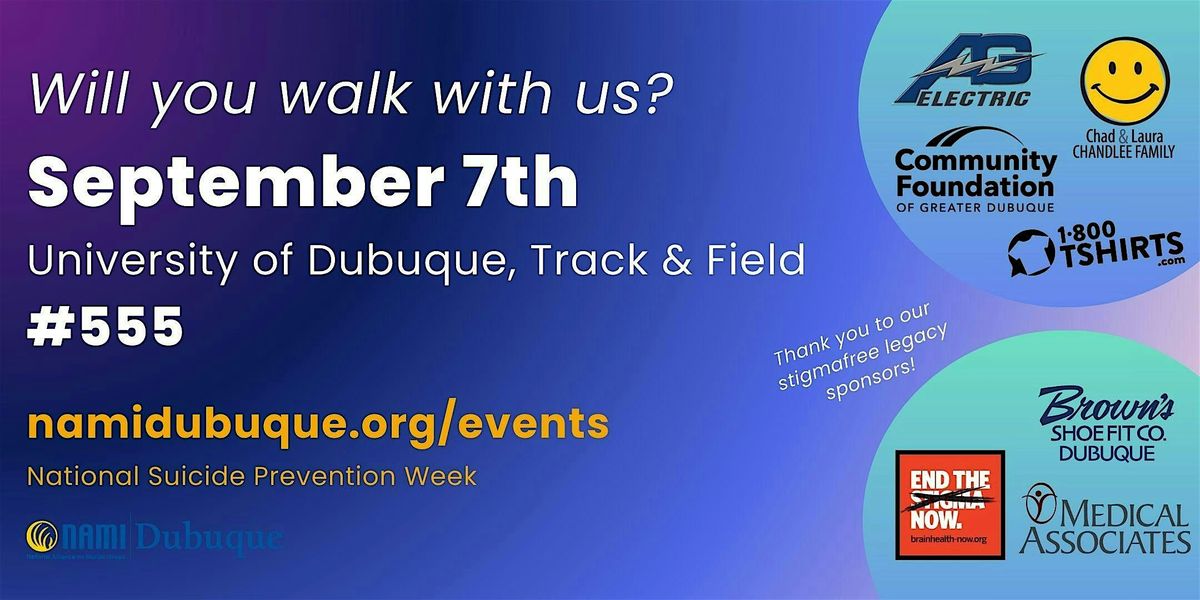 NAMI Dubuque Sunset Community Walk, National Suicide Prevention Week, 7 September | Event in Dubuque | AllEvents