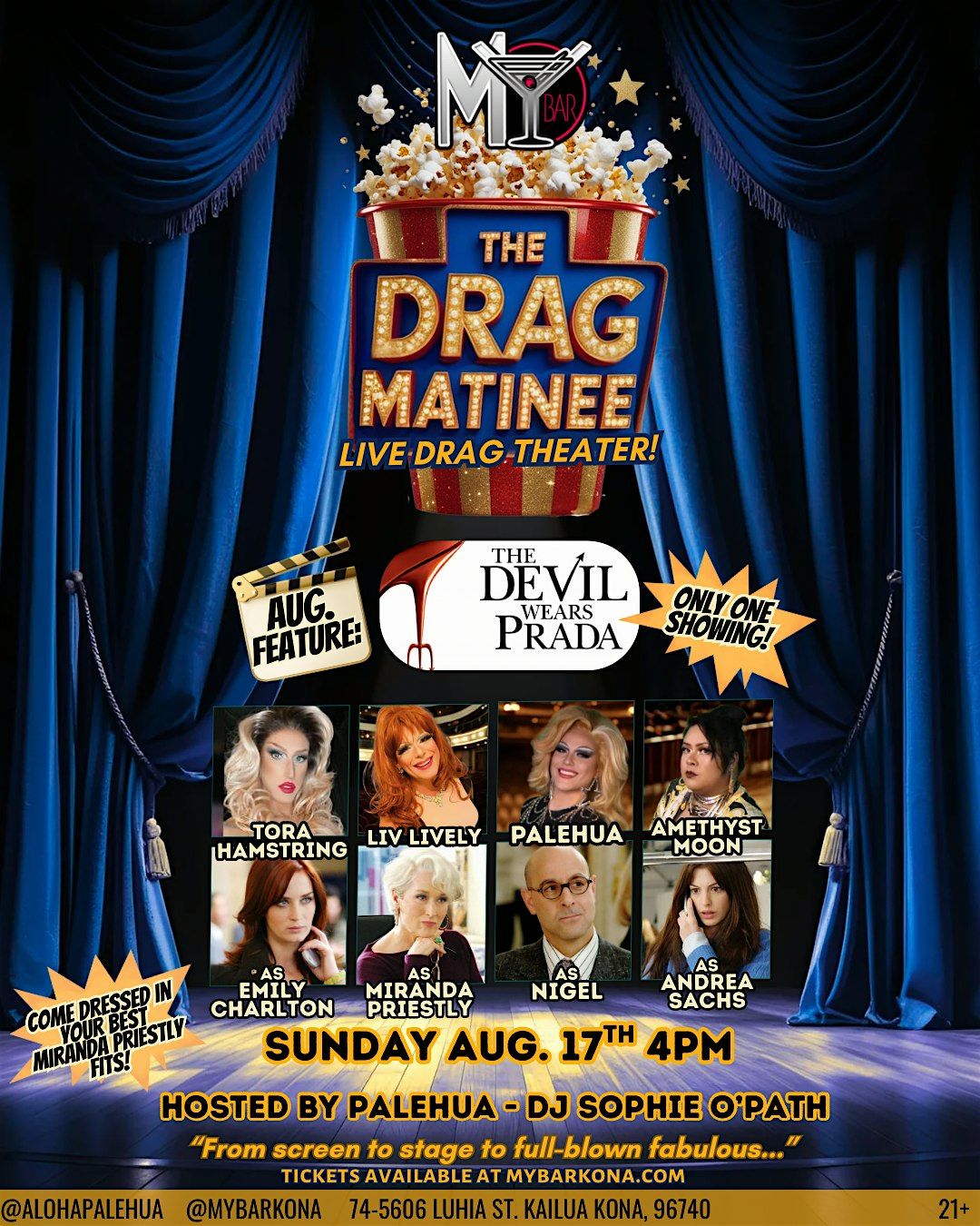 DRAG MATINEE @MY BAR: DEVIL WEARS PRADA, 17 August | Event in Kailua-Kona | AllEvents