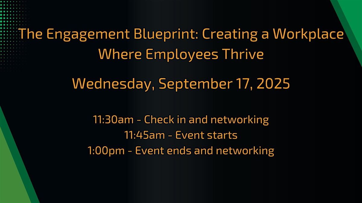 The Engagement Blueprint: Creating a Workplace Where Employees Thrive, 17 September | Event in West Allis