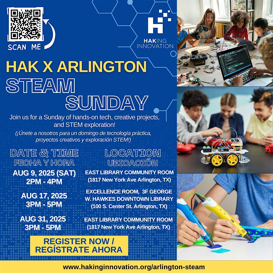 (FREE) HAK x Arlington STEAM Sunday (8/17) | Event in Arlington | AllEvents