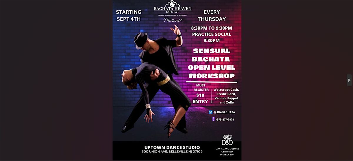 Sensual Bachata Open Level Workshop ($10 FOR 1 HOUR) | Event in Belleville | AllEvents