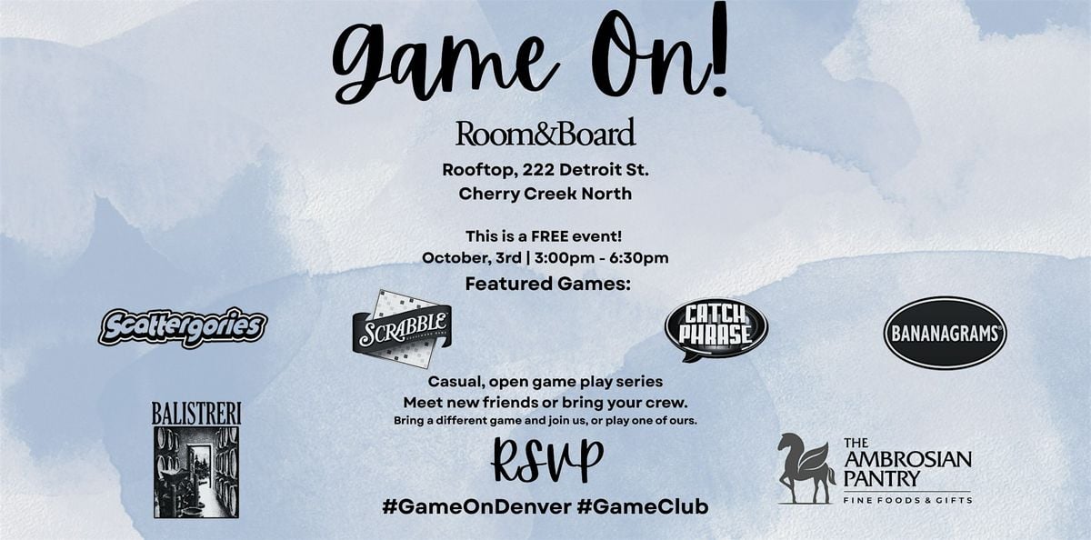 Game On! Game Club and Events, 4 October | Event in Denver | AllEvents